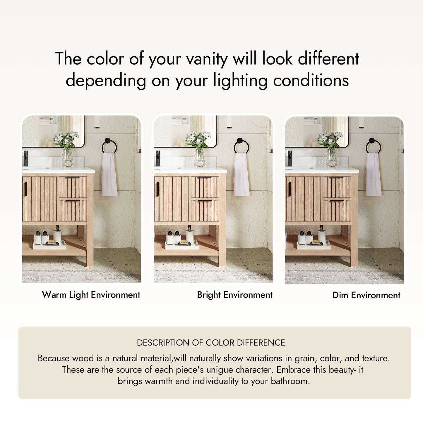 Vitre 36" Single Sink Bath Vanity in Aged Natural Oak