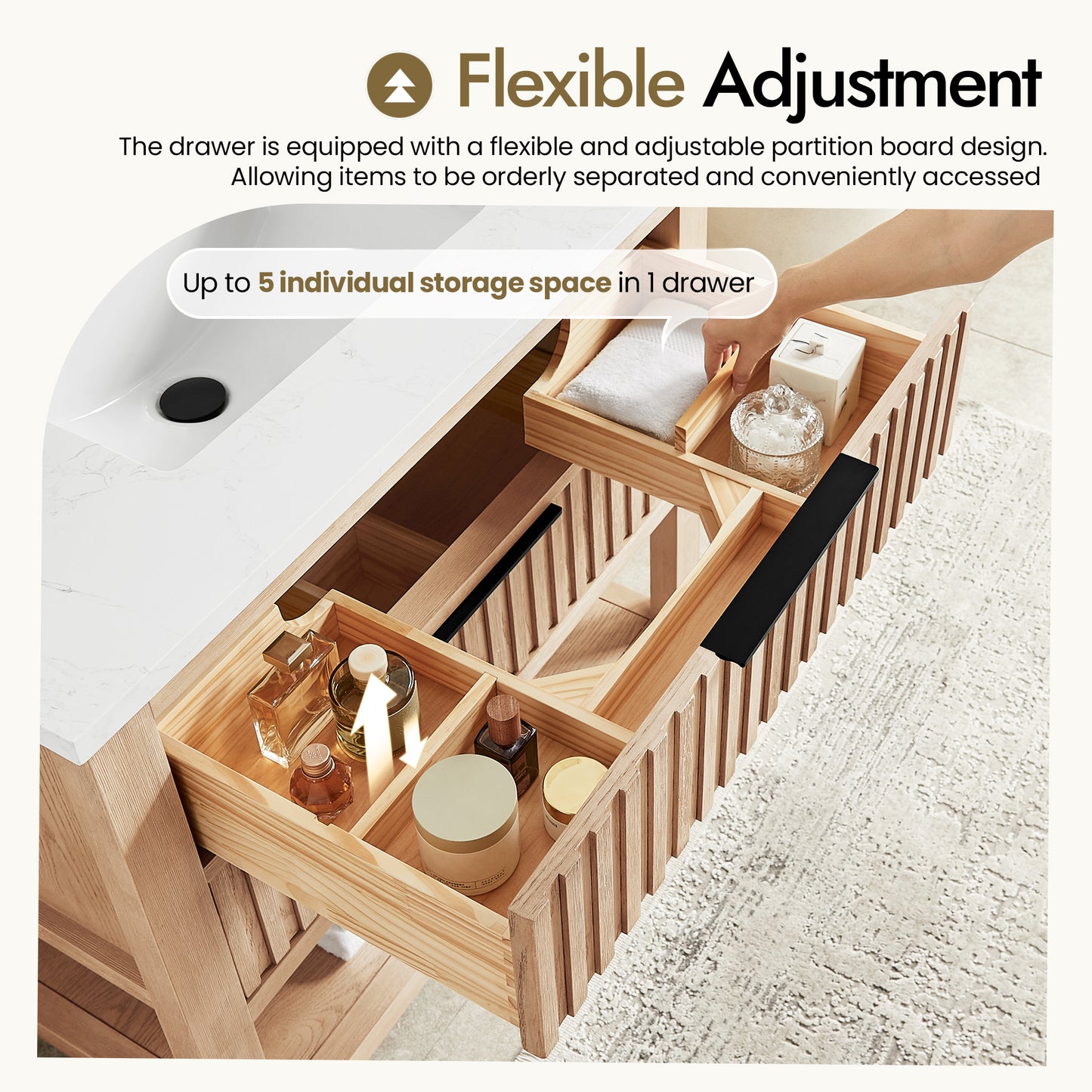 Vitre 36" Single Sink Bath Vanity in Aged Natural Oak