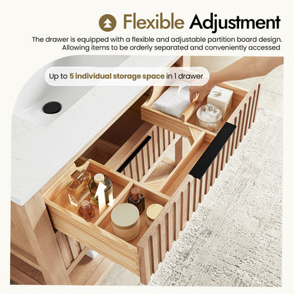 Vitre 36" Single Sink Bath Vanity in Aged Natural Oak
