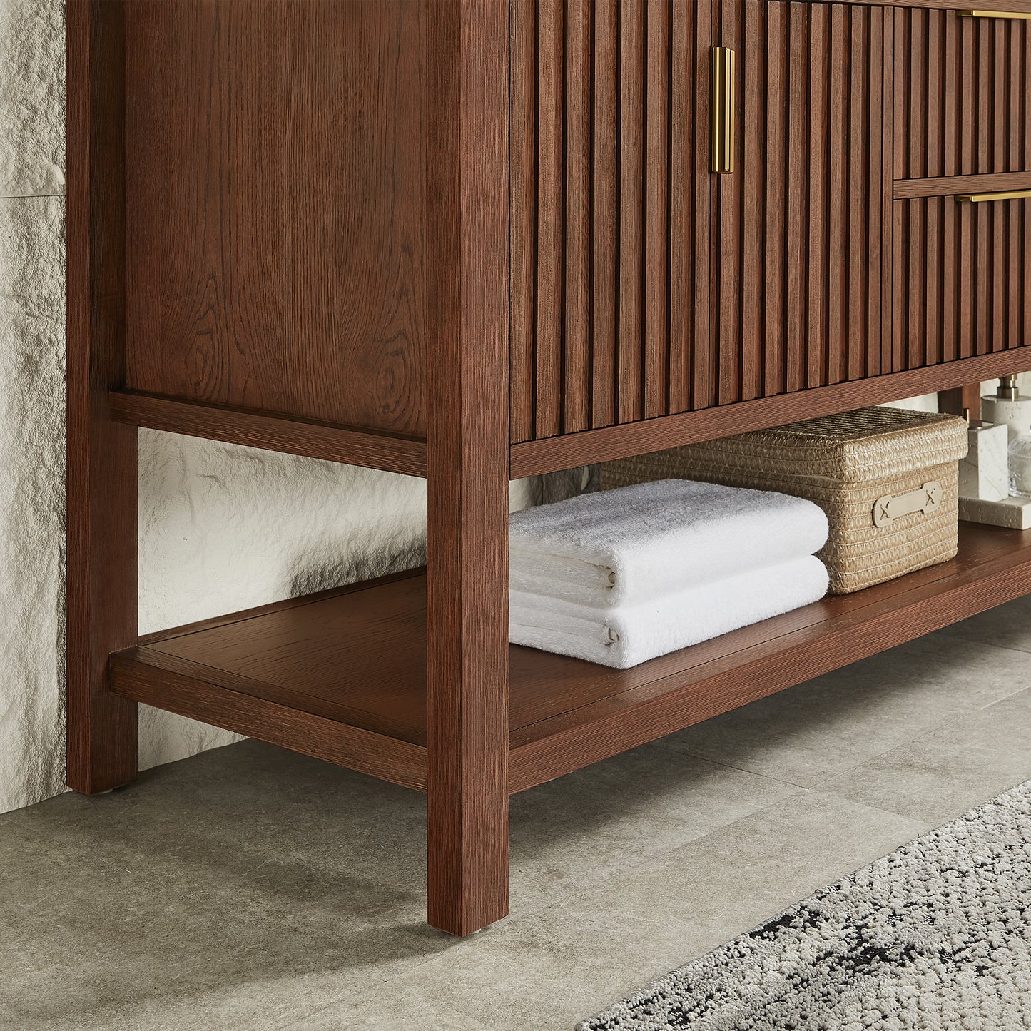 Vitre 48" Single Sink Bath Vanity in Aged Dark Brown Oak