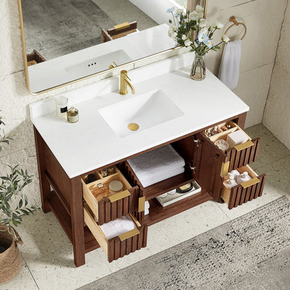 Vitre 48" Single Sink Bath Vanity in Aged Dark Brown Oak
