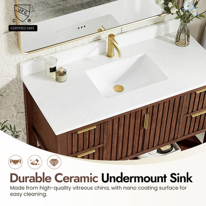 Vitre 48" Single Sink Bath Vanity in Aged Dark Brown Oak
