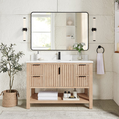 Vitre 48" Single Sink Bath Vanity in Aged Natural Oak