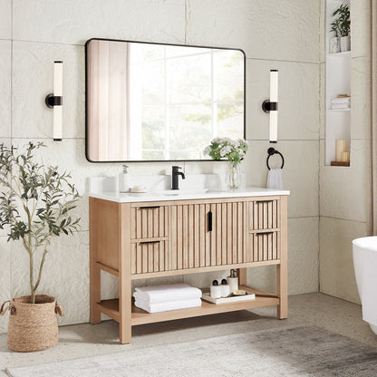 Vitre 48" Single Sink Bath Vanity in Aged Natural Oak