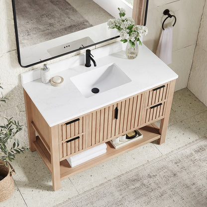Vitre 48" Single Sink Bath Vanity in Aged Natural Oak
