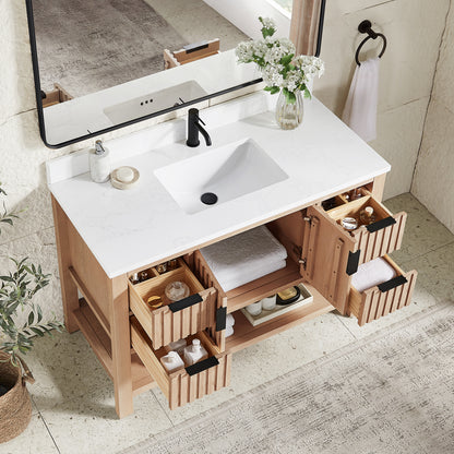 Vitre 48" Single Sink Bath Vanity in Aged Natural Oak