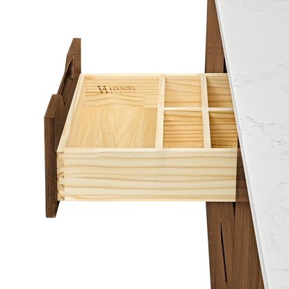 Abuja 48" Free-standing Single Bath Vanity in Oak Weathered Brown with White Grain Stone Top