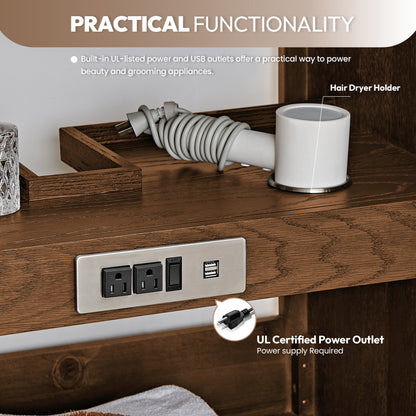 Abuja 48" Free-standing Single Bath Vanity in Oak Weathered Brown with White Grain Stone Top