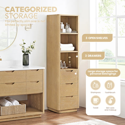 Harbin 20in. Washed Ash Grey Storage Cabinet for Bathroom, Kitchen and Living Room