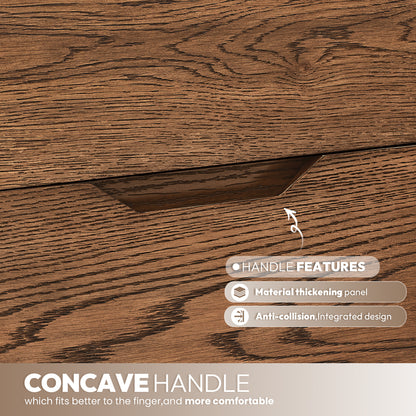 Harbin 36" Free-standing Single Bath Vanity in Oak Weathered Brown with White Grain Stone Top