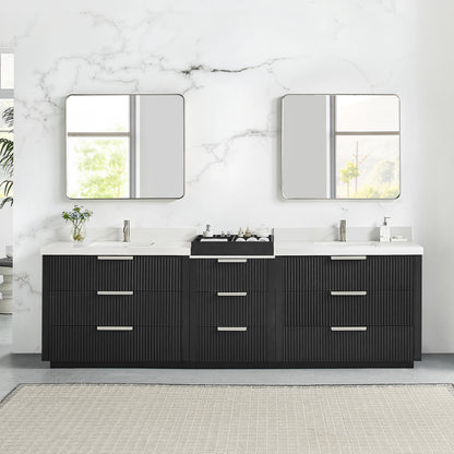 Santarem 108" Combined Double Bath Vanity in Oak Weathered Black