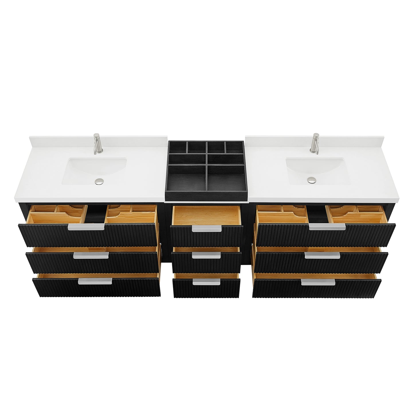 Santarem 108" Combined Double Bath Vanity in Oak Weathered Black