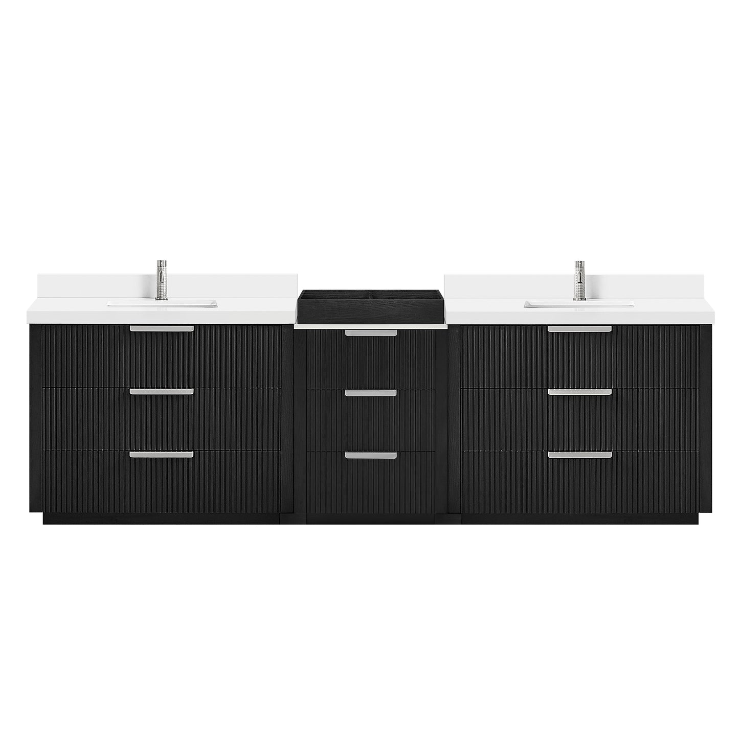 Santarem 108" Combined Double Bath Vanity in Oak Weathered Black