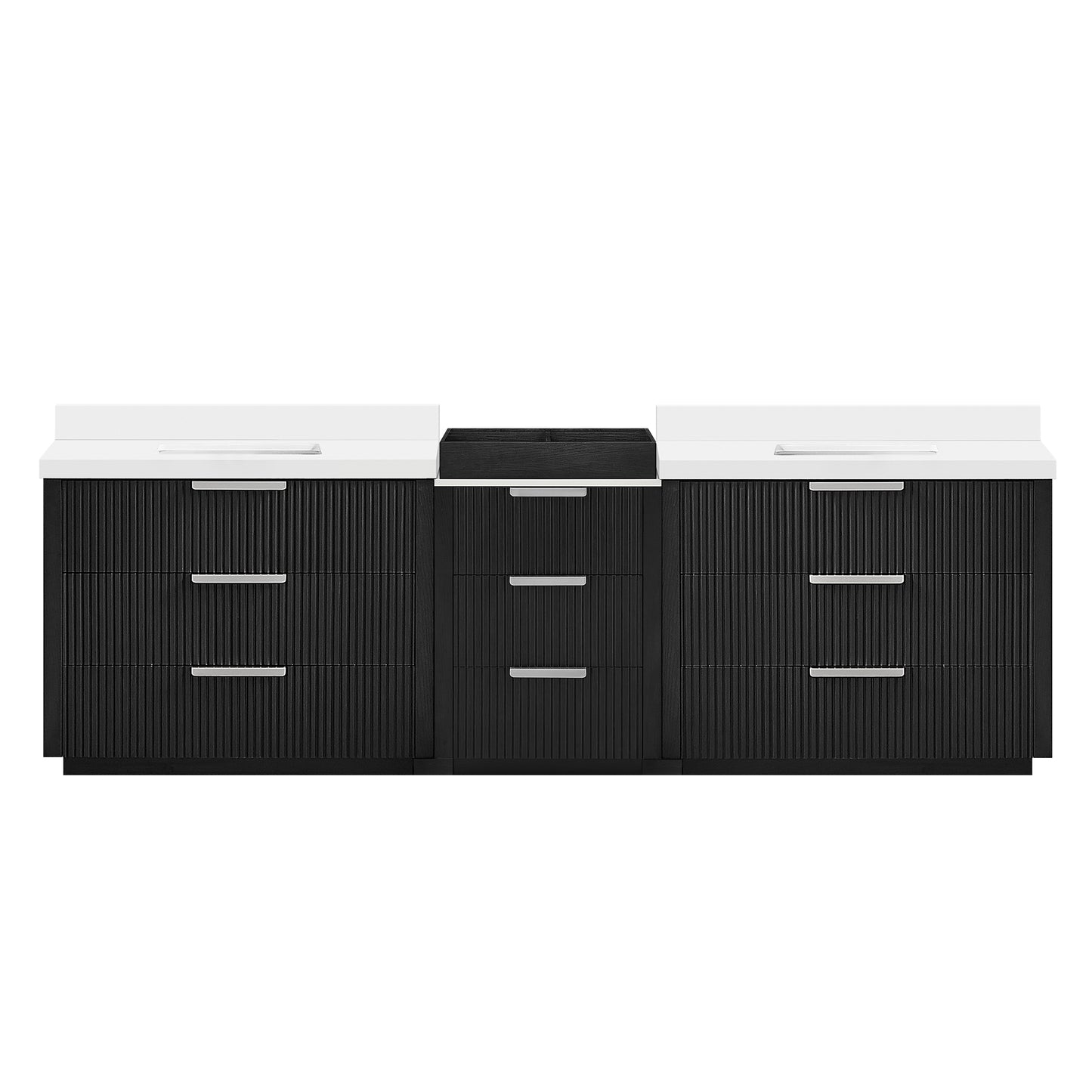 Santarem 108" Combined Double Bath Vanity in Oak Weathered Black