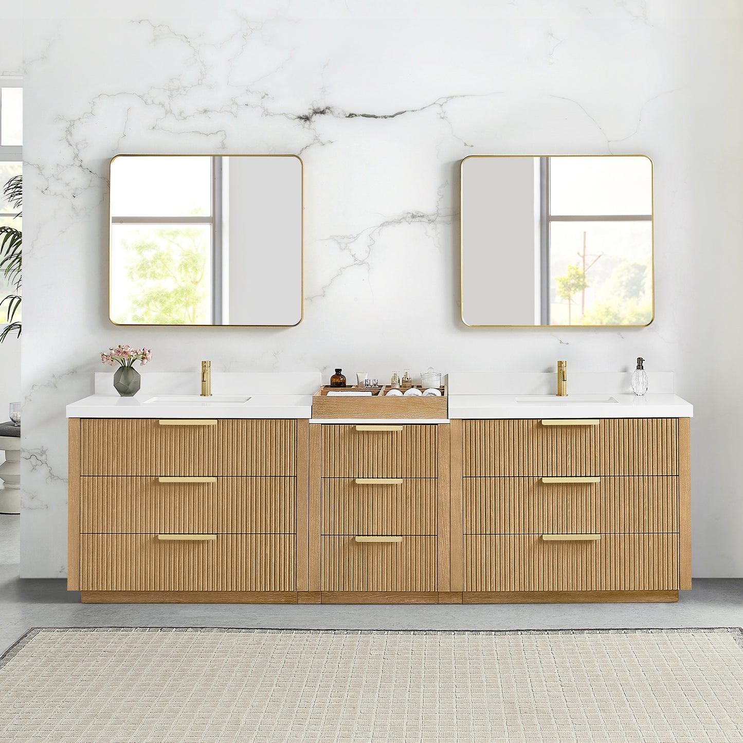 Santarem 108" Combined Double Bath Vanity in Washed Ash Grey