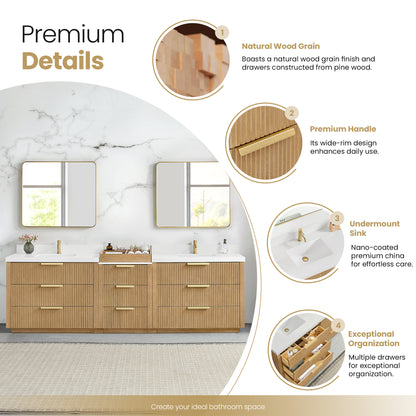 Santarem 108" Combined Double Bath Vanity in Washed Ash Grey