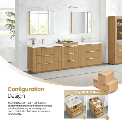 Santarem 108" Combined Double Bath Vanity in Washed Ash Grey
