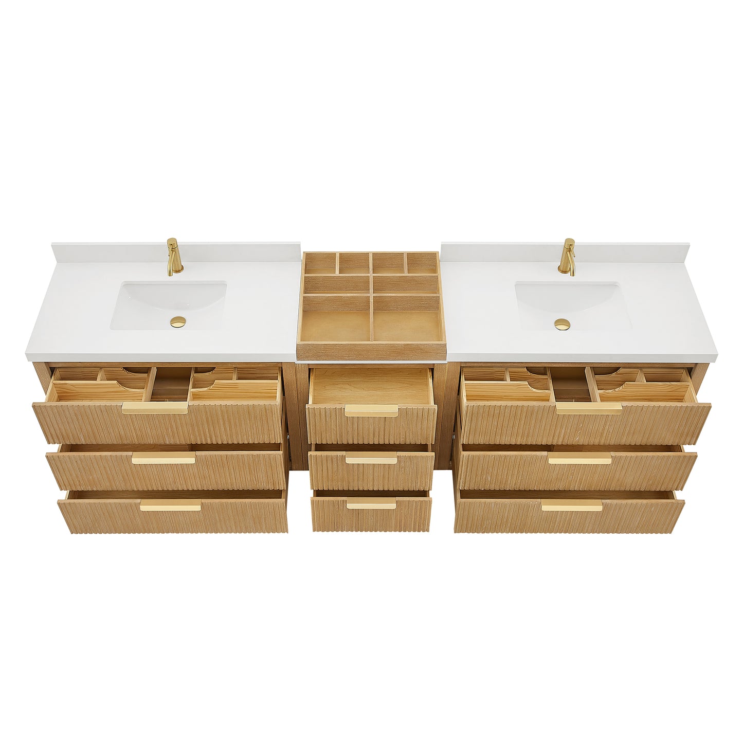 Santarem 108" Combined Double Bath Vanity in Washed Ash Grey