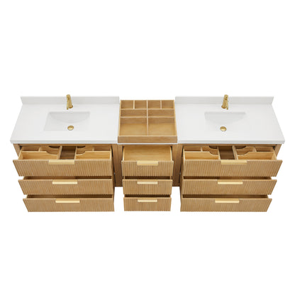 Santarem 108" Combined Double Bath Vanity in Washed Ash Grey