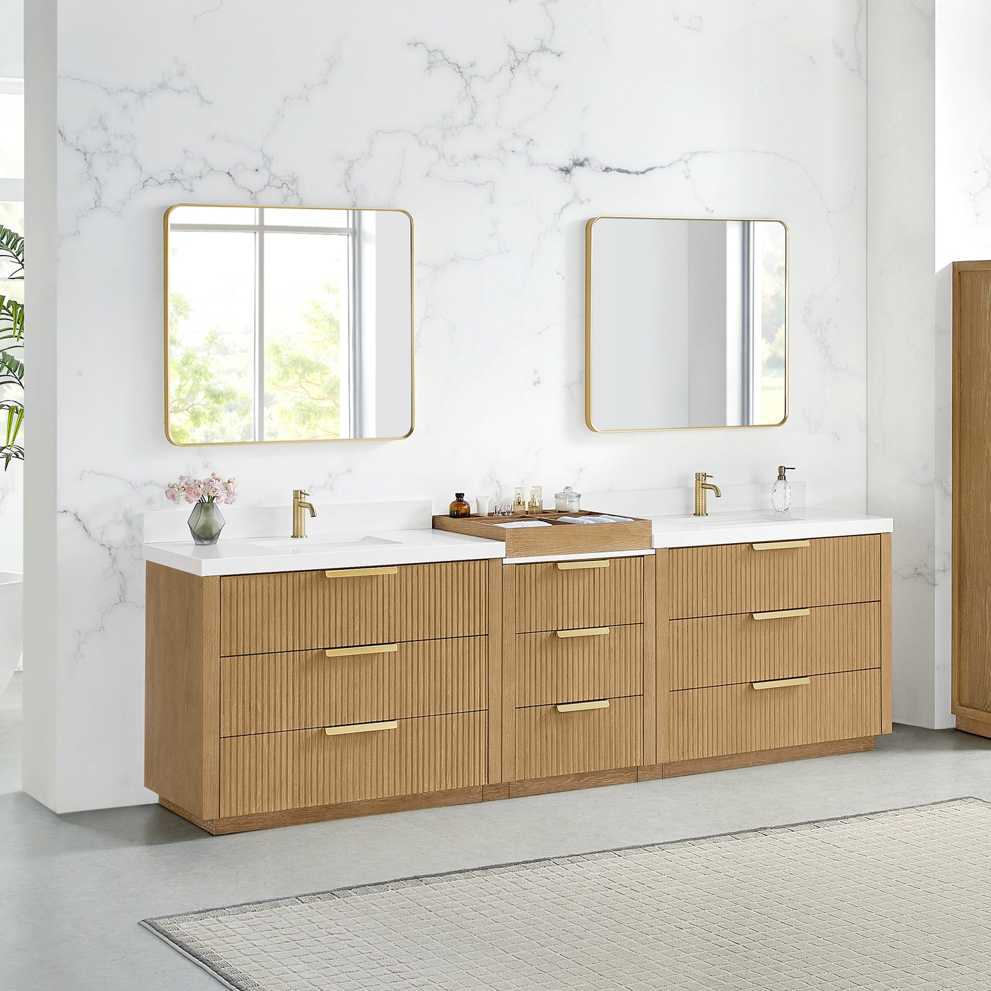 Santarem 108" Combined Double Bath Vanity in Washed Ash Grey