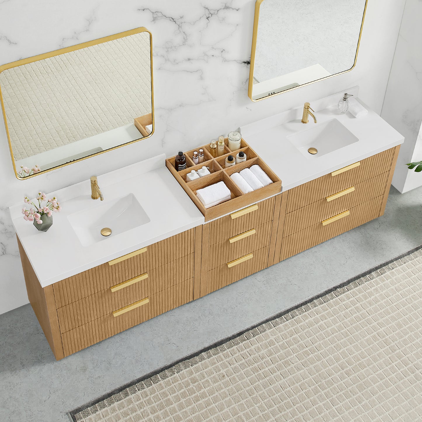 Santarem 108" Combined Double Bath Vanity in Washed Ash Grey