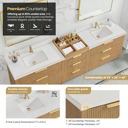 Santarem 108" Combined Double Bath Vanity in Washed Ash Grey