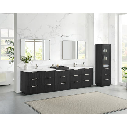 Santarem 120" Combined Double Bath Vanity in Oak Weathered Black
