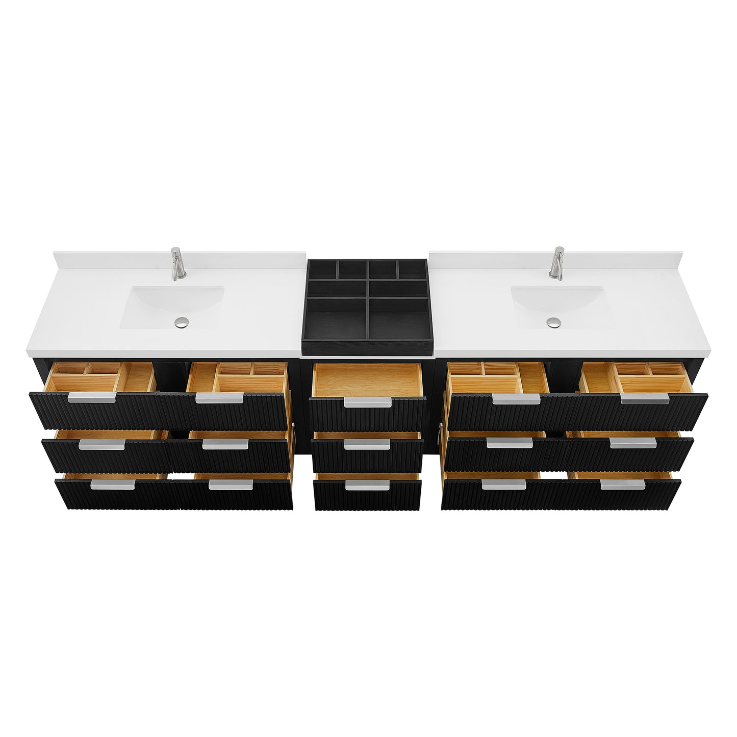Santarem 120" Combined Double Bath Vanity in Oak Weathered Black