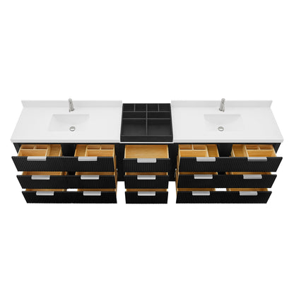 Santarem 120" Combined Double Bath Vanity in Oak Weathered Black