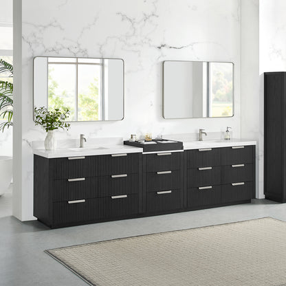 Santarem 120" Combined Double Bath Vanity in Oak Weathered Black