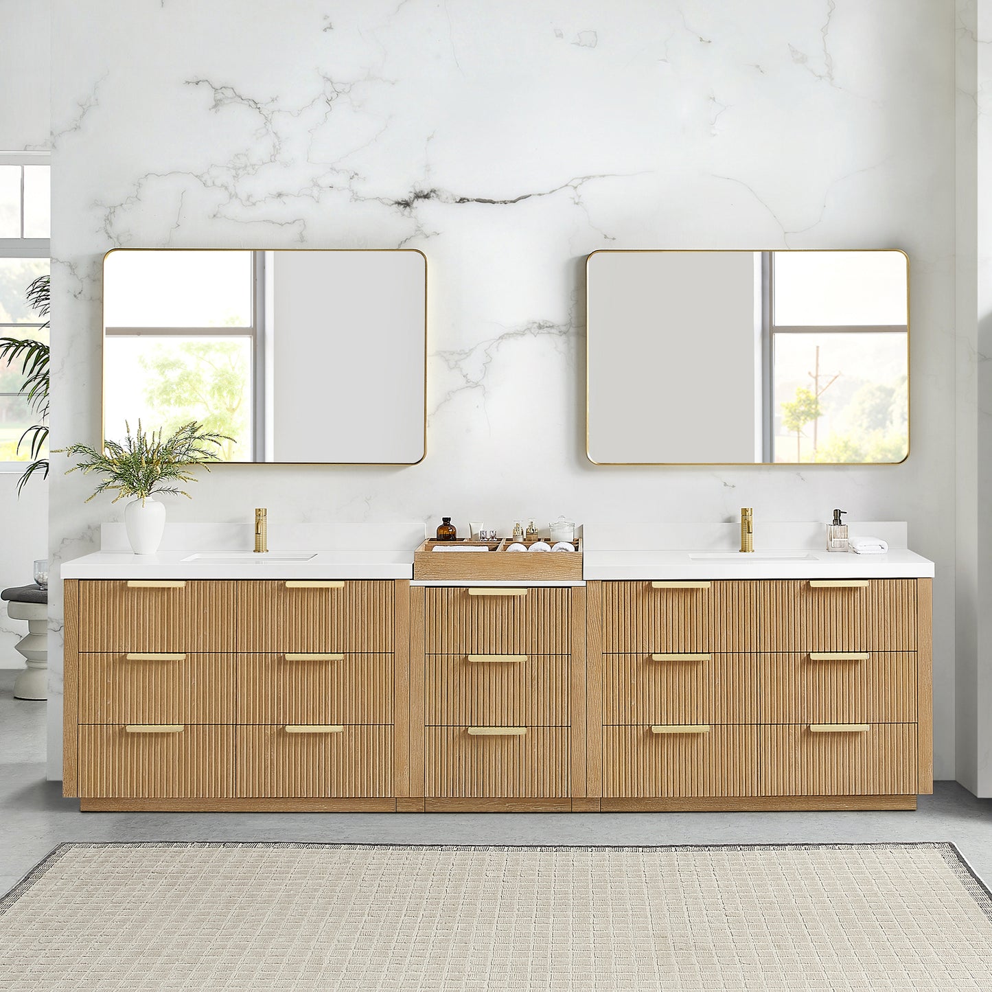 Santarem 120" Combined Double Bath Vanity in Washed Ash Grey