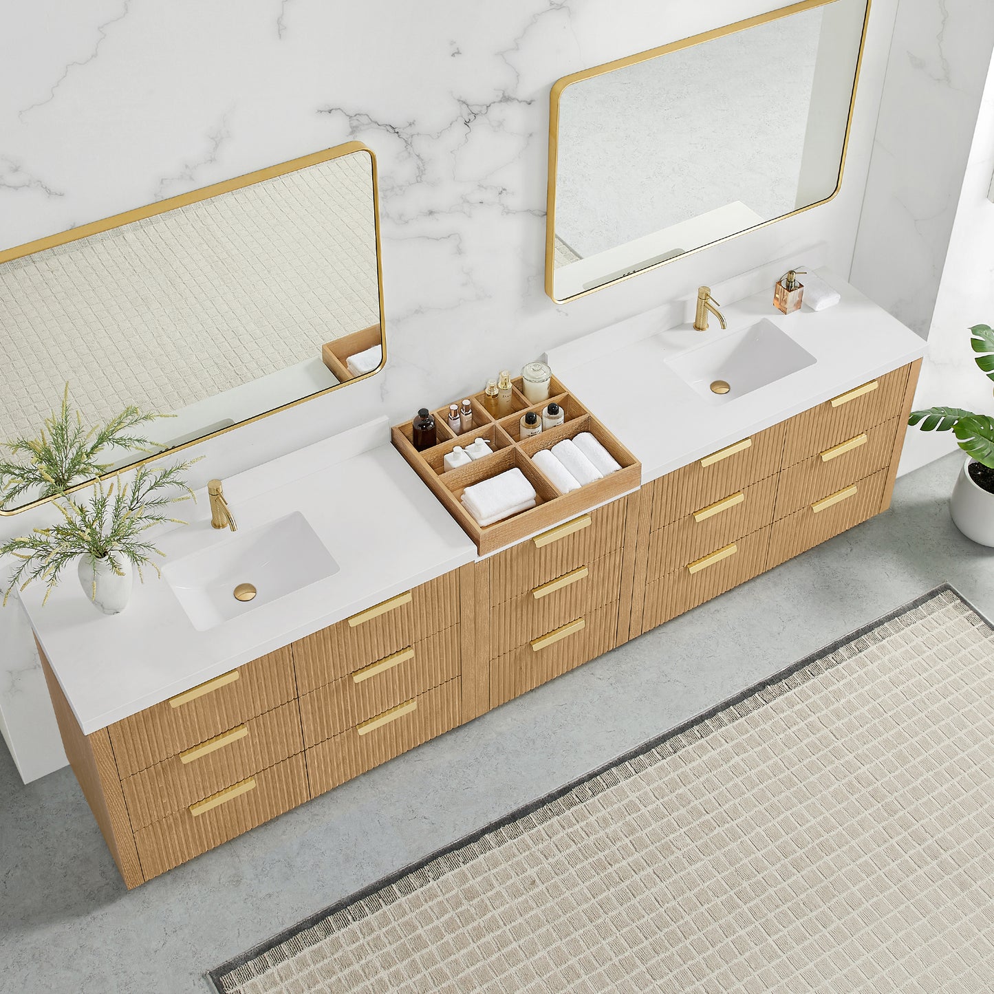 Santarem 120" Combined Double Bath Vanity in Washed Ash Grey