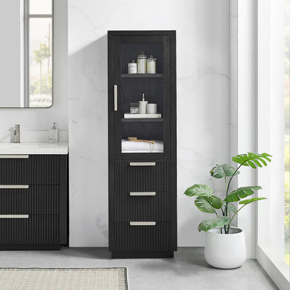 Santarem 22" Oak Weathered Black Storage Cabinet