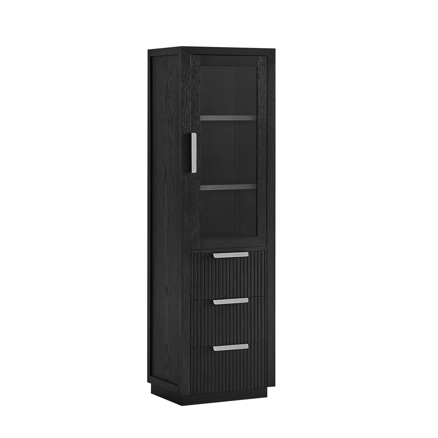 Santarem 22" Oak Weathered Black Storage Cabinet