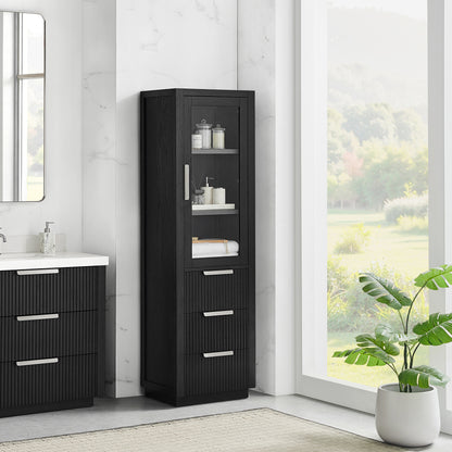 Santarem 22" Oak Weathered Black Storage Cabinet