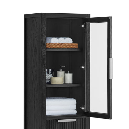 Santarem 22" Oak Weathered Black Storage Cabinet