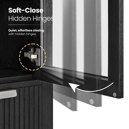 Santarem 22" Oak Weathered Black Storage Cabinet