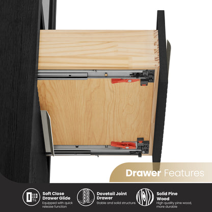 Santarem 22" Oak Weathered Black Storage Cabinet