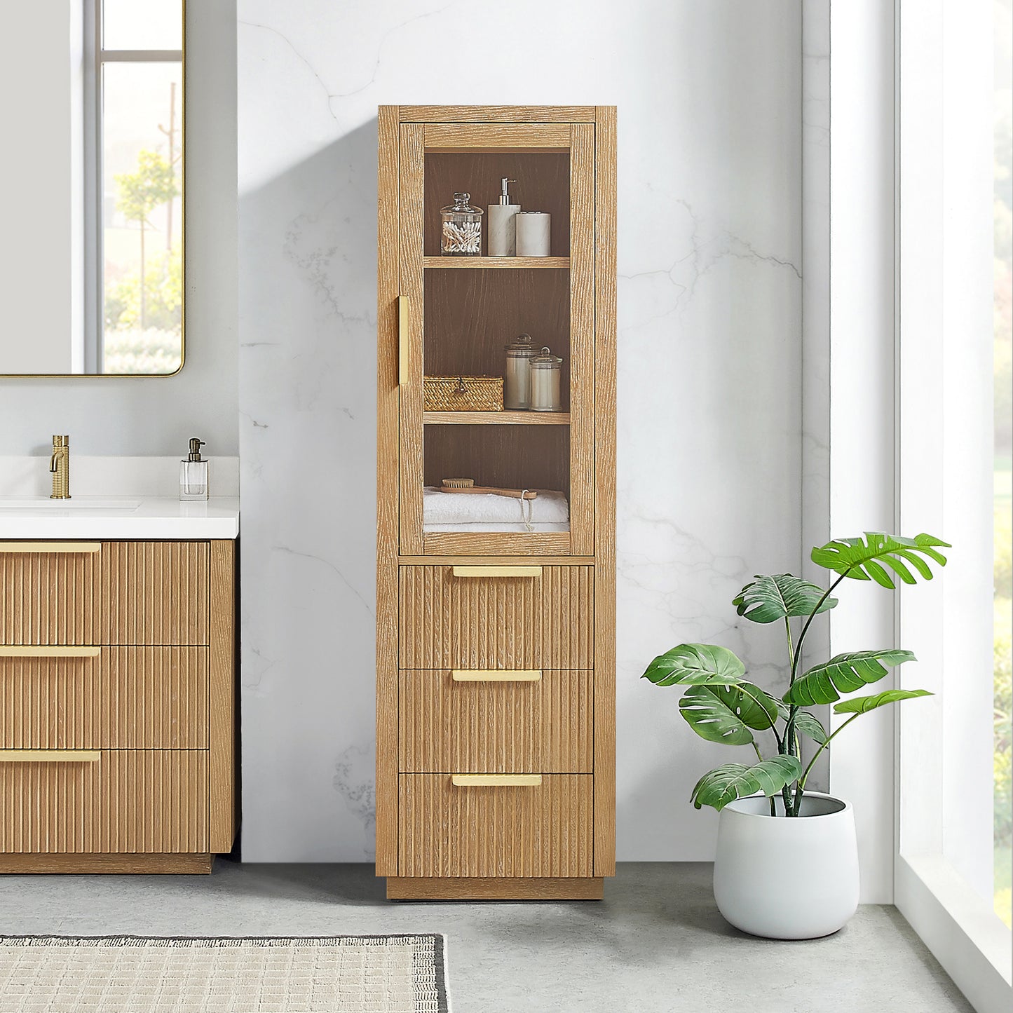 Santarem 22" Washed Ash Grey Storage Cabinet