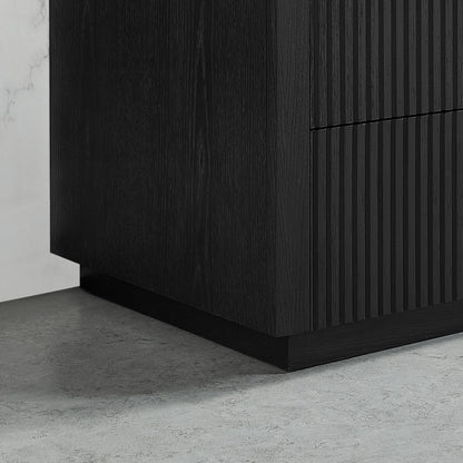 Santarem 24" Oak Weathered Black Partitioned Storage Cabinet