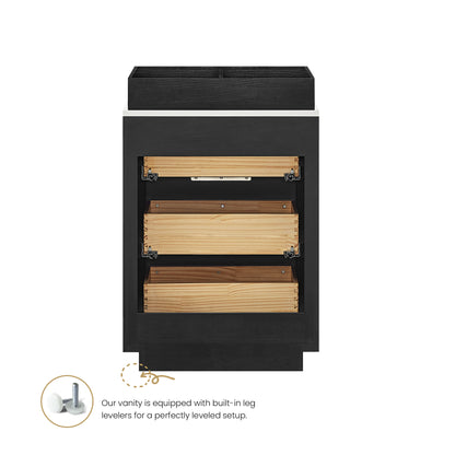 Santarem 24" Oak Weathered Black Partitioned Storage Cabinet