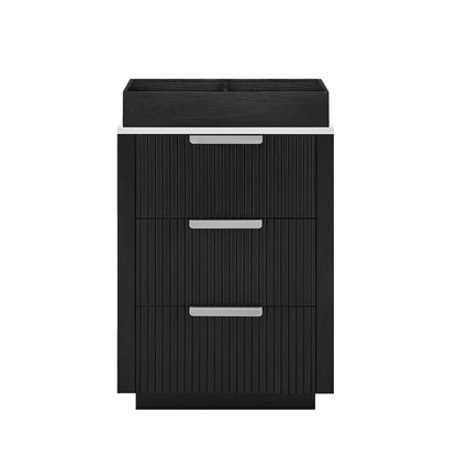 Santarem 24" Oak Weathered Black Partitioned Storage Cabinet