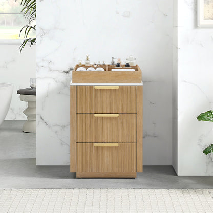 Santarem 24" Washed Ash Grey Partitioned Storage Cabinet