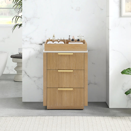 Santarem 24" Washed Ash Grey Partitioned Storage Cabinet
