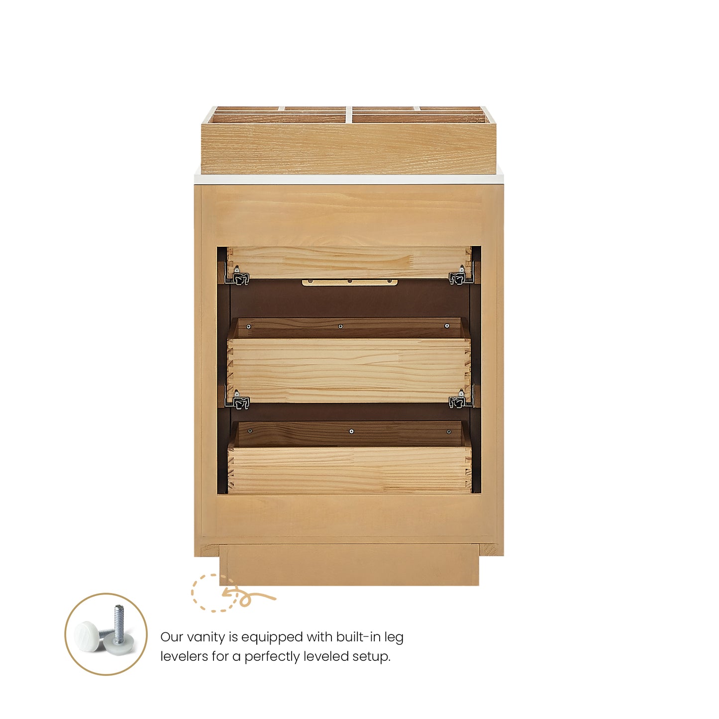 Santarem 24" Washed Ash Grey Partitioned Storage Cabinet