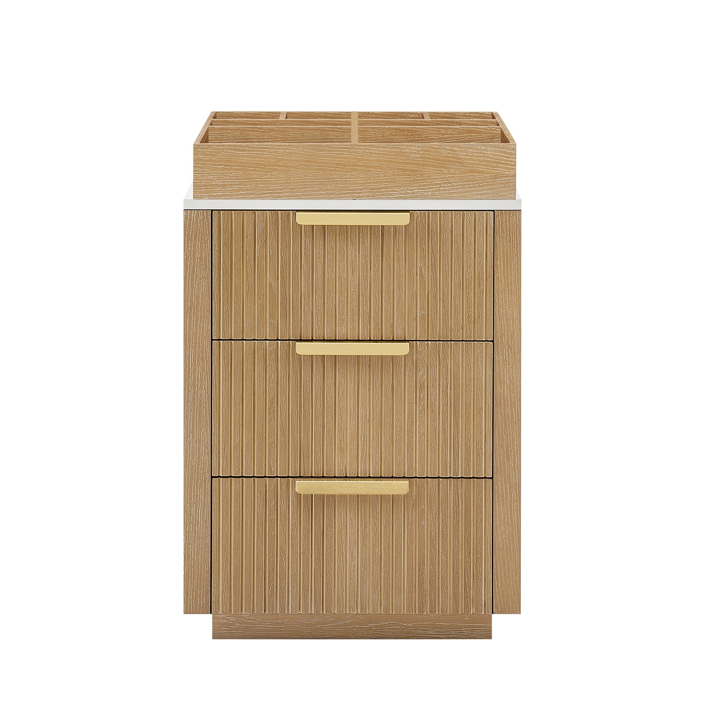 Santarem 24" Washed Ash Grey Partitioned Storage Cabinet