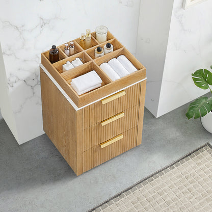 Santarem 24" Washed Ash Grey Partitioned Storage Cabinet