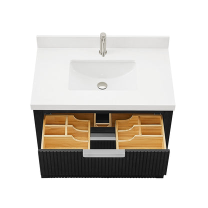 Santarem 36" Single Bath Vanity in Oak Weathered Black