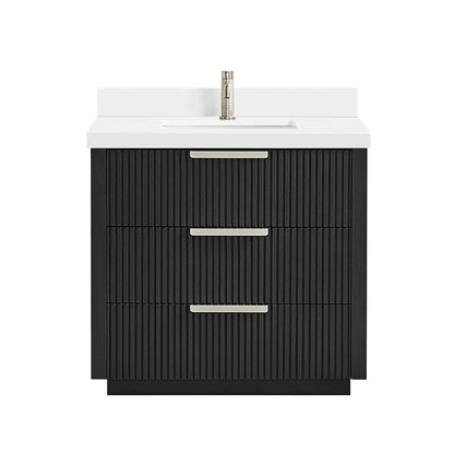Santarem 36" Single Bath Vanity in Oak Weathered Black
