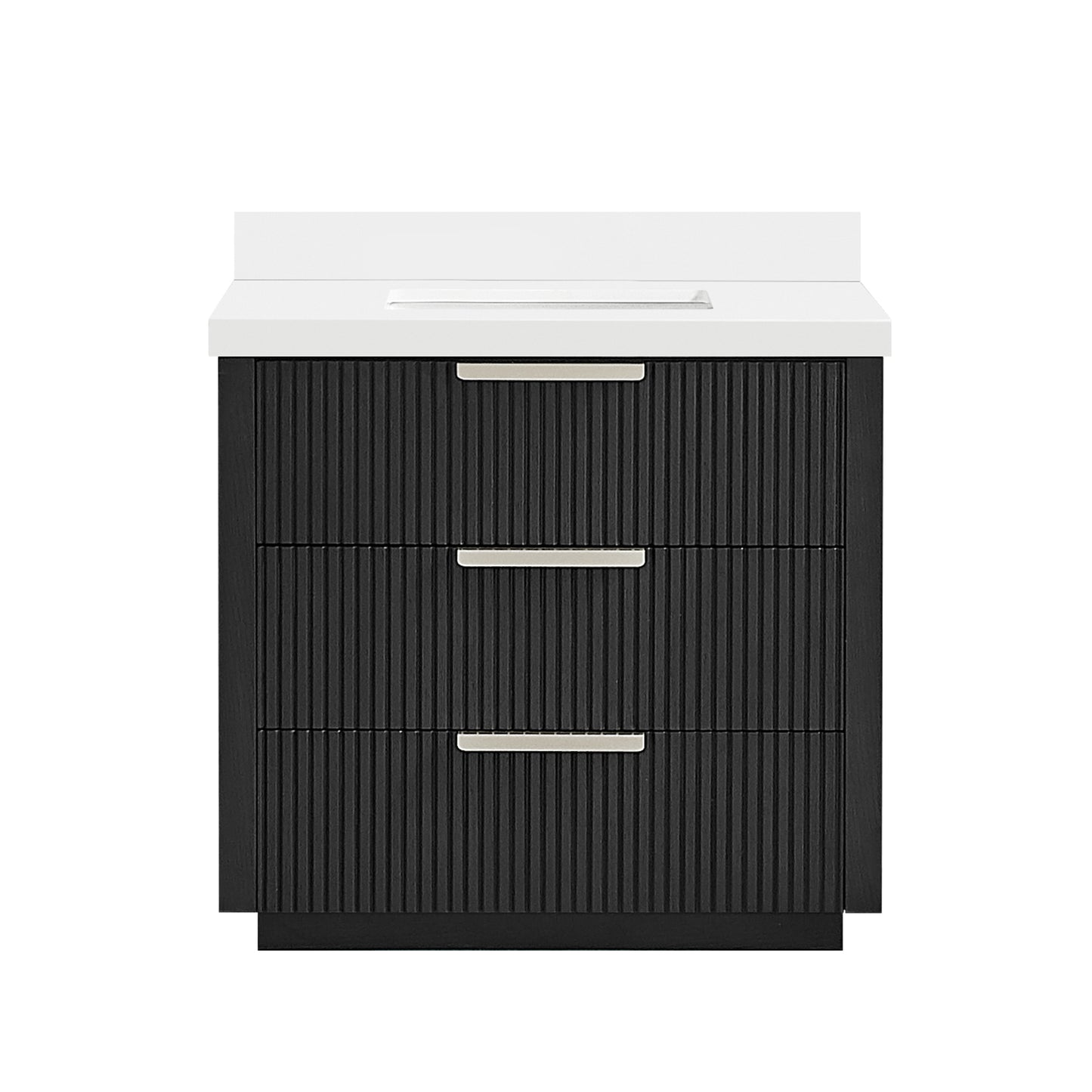 Santarem 36" Single Bath Vanity in Oak Weathered Black